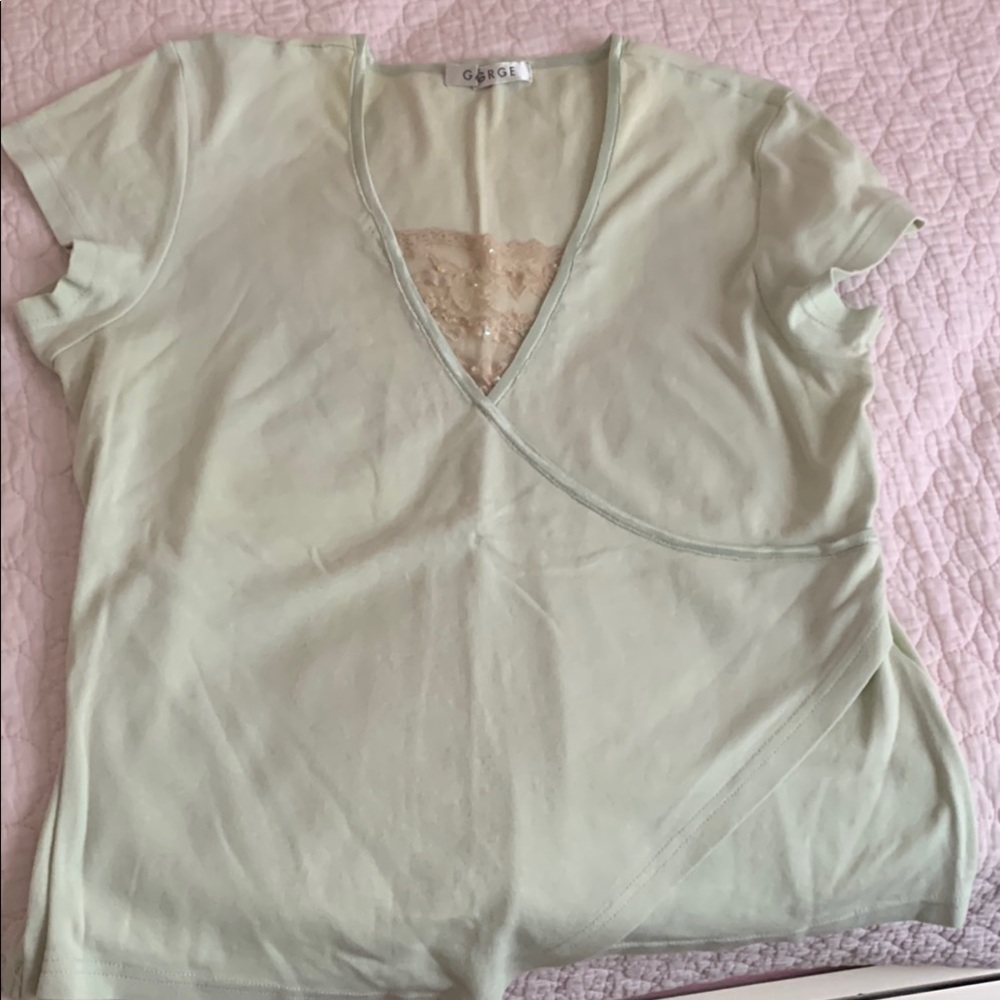 George Mint Green Short Sleeve Women's Top